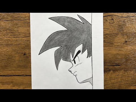How to draw Goku easy using just a pencil step-by-step