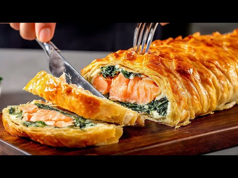 The most delicious salmon I've ever tasted! The classic Salmon Wellington that melts in your mouth.