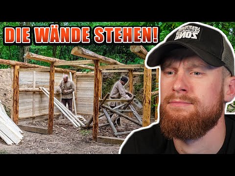 DIE WÄNDE STEHEN! - Naturensöhne arbeiten weiter am Hobbithaus! | Fritz Meinecke reagiert