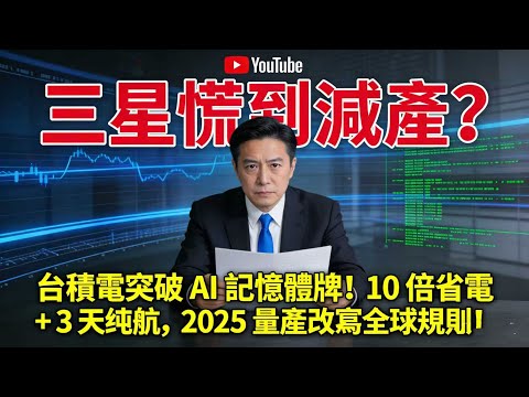 三星慌到減產？台積電突破 AI 記憶體牆！10 倍省電 + 3 天續航，2025 量產改寫全球規則！