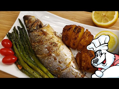 ПОТРЯСАЮЩИЙ УЖИН! Нежный Сибас, Прекрасная Картошка в Духовке и Полезный Аспарагус (Спаржа). SeaBass