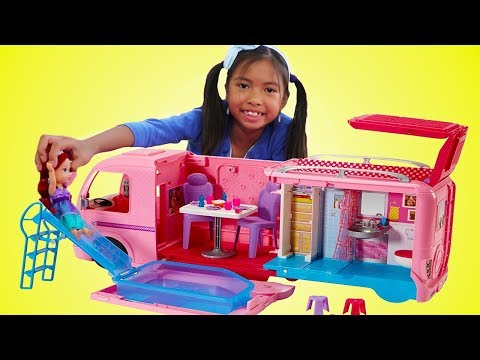 Wendy Pretend Play w/ Barbie Dream Camper Bus & Disney Princess Baby Doll Girl Toys