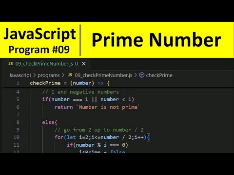JavaScript Program 9 - Check Prime Number in JavaScript