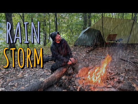 Hilltop Camping in a RAIN STORM next to a Lake