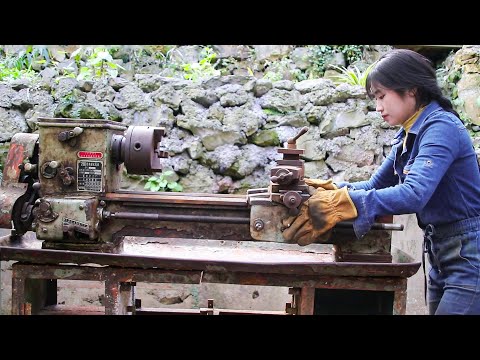 💡 Super Girl's Restoration of Broken 1972 Lathe (Full Video)