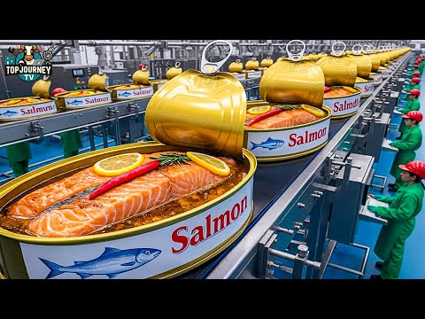 Inside a Canned Salmon Factory – From Fresh Salmon to Sealed Cans (Full Process)