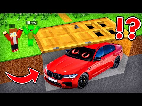 JJ and Mikey Found SCARY M5G90 HIDE UNDER BIG DOOR in Minecraft ?!