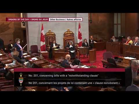 SPEECH: Should the Senate refuse to pass a bill preemptively invoking the notwithstanding clause?