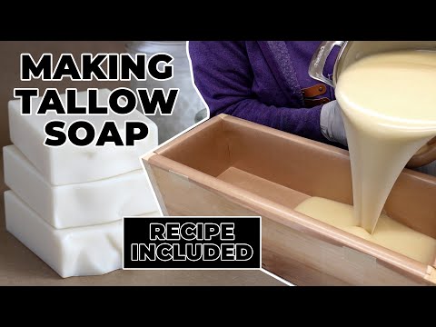 Making Tallow Soap  | Unscented Recipe | MO River Soap