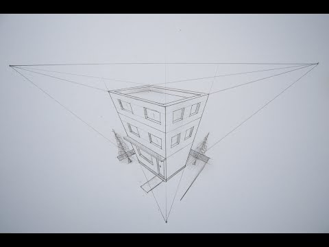 How To Draw Simple House in 3 Point Perspective