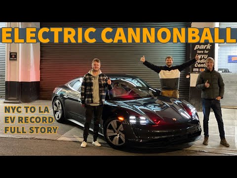 EV Road Trip From NYC to Los Angeles! Breaking The Electric Cannonball Record In A Porsche Taycan 4S