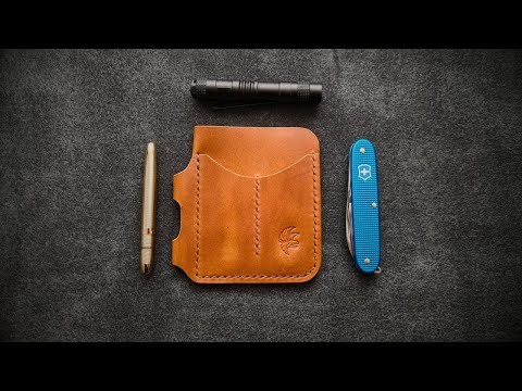 Making a Leather EDC Pocket Organizer - ASMR Leather Working