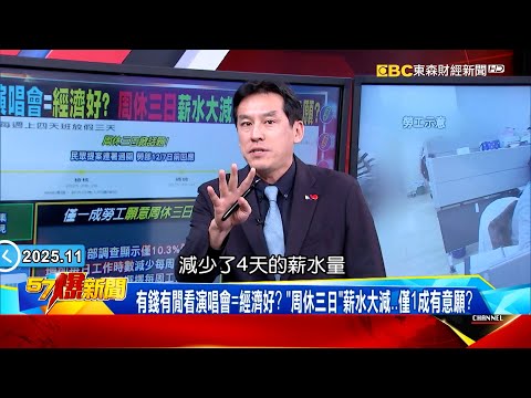 「周休三日」恐物價漲→大缺工→被降薪…到底行不行洪申翰頭大？勞動部調查9成勞工仍選周休2日！《 @57BreakingNews  》#徐俊相 #黃暐瀚 #2025|