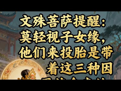 文殊菩薩提醒：別輕視子女緣分，他們投胎帶著這三種因果使命
