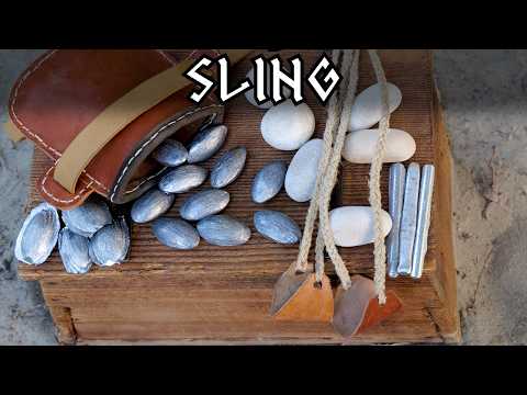 How to make a Sling | Casting Lead Sling Ammo | Viking Weapon | Sling Making