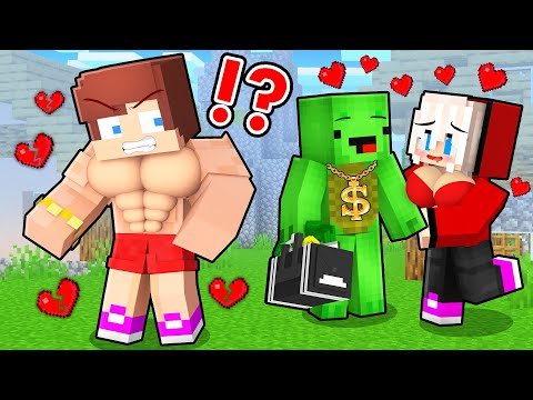 JJ's Wife Cheating on Strong JJ with Rich Mikey in Minecraft - Maizen
