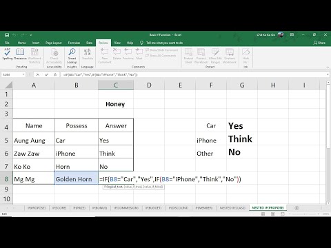 Excel မှာ If Function အသုံးပြုနည်း | ကွန်ပျူတာသင်ခန်းစာ | Computer Tutorial | Experience Sharing