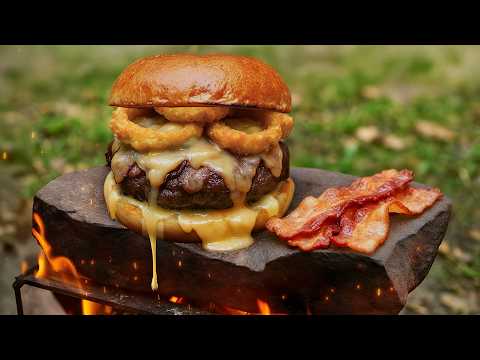 I Cooked the Ultimate Cheesy Burger Deep in the Woods