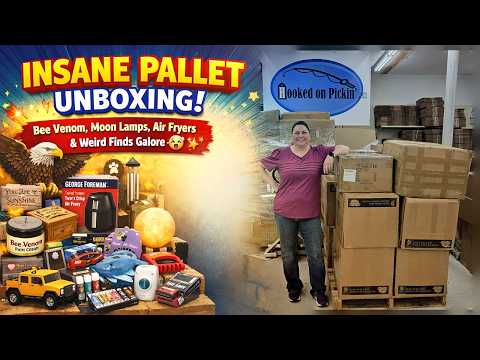 Insane Pallet Unboxing! Bee Venom, Moon Lamps, Air Fryers & Weird Finds Galore 😲✨