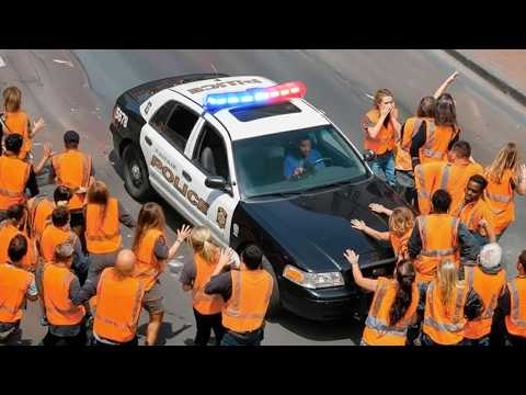 Idiots Who Tried To Block Cops Instantly Regret It