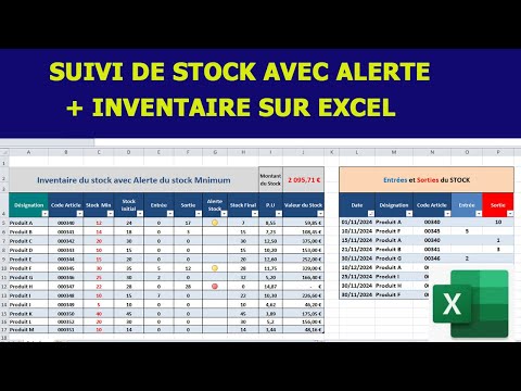 Stock tracking and inventory on Excel with an alert based on minimum stock