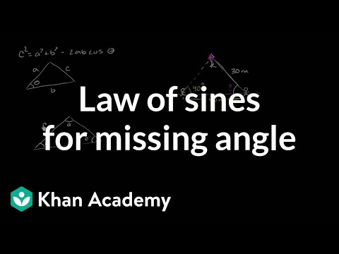 Law of sines for missing angle | Trig identities and examples | Trigonometry | Khan Academy