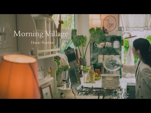 Early dawn in a little countryside village ☀️ | The kitchen rhythm from home to garden 🍆🪴