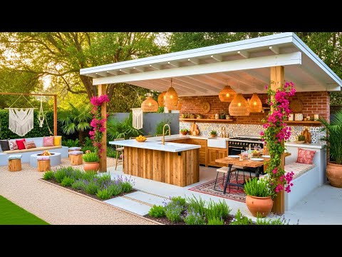 Covered Outdoor Kitchen Ideas: Roof Covered BBQ Areas and Grill Station Designs for Your Backyard