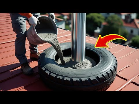 Pour Cement into old tires and see what most people don't even imagine happens! Creation Tips