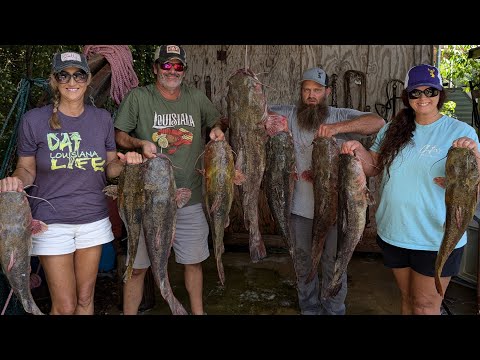 EPIC Fishing "DAT Louisiana Life" GIANT Flathead Catfish, BANK POLES, Limb Lines, Bream, & Wire Nets