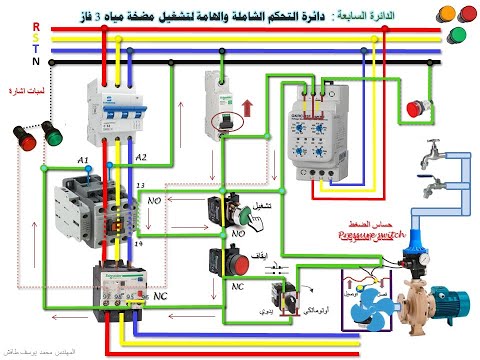توصيل وتشغيل دائرة التحكم الشاملة والهامة لمضخات المياه وغواطس الآبار