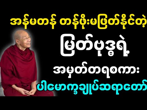 အန်မတန် တန်ဖိုးမဖြတ်နိုင်တဲ့ မြတ်ဗုဒ္ဓရဲ့အမှတ်တရစကားများ-ပါမောက္ခချုပ်ဆရာတော် 🙏🙏🙏