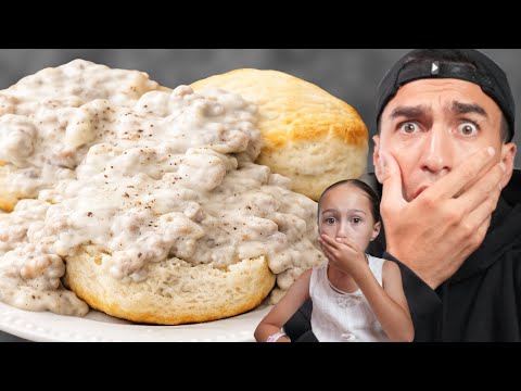 New Zealand 7-Year-Old Makes & Tries Biscuits & Gravy for the First Time