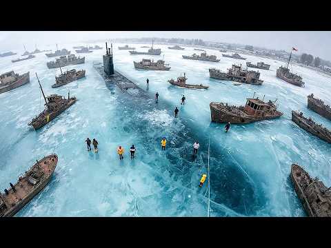 Frozen Ships Crashing Through Ice | Scary Winter Storms & Giant Waves