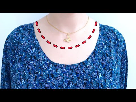 Sewing Trick: How to neatly fit a wide neckline ✔️👍
