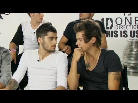 Harry and Zayn can't stop looking at each other in interviews