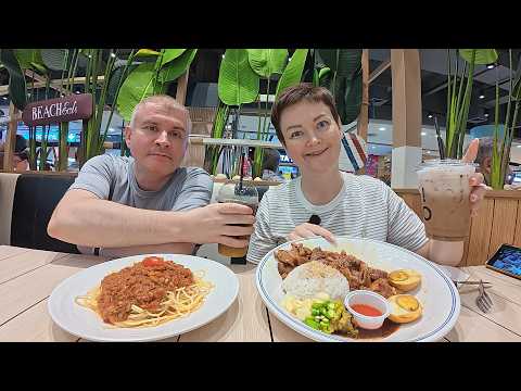 Мукбанг ОГРОМНЫЕ порции за копейки в Паттайе! Вован НАЛОПАЛСЯ любимые спагетти, а я РУЛЬКУ на ужин
