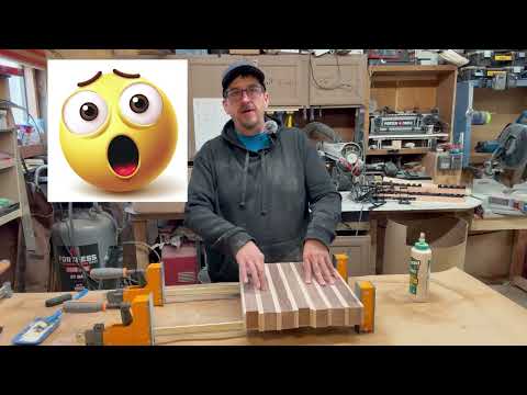 Part I Handmade Walnut & Maple End Grain Basketweave Cutting Board: First Glue up.