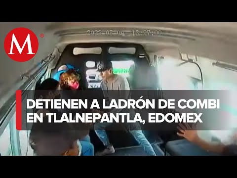 Policías de Tlalnepantla frustran robo armado en transporte público; detuvieron a dos