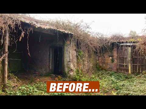 Abandoned 100 Year Old Stone house - Start to finish Timelapse