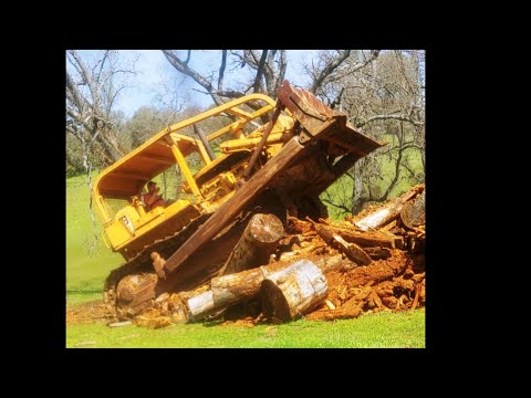 Caterpillar D8H, repairs and busting up some rotten wood