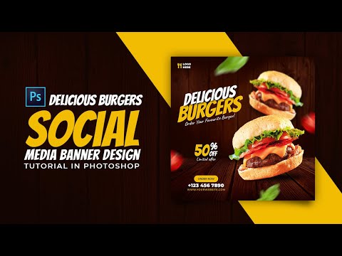 How to Design Burger Social Media Banner | Adobe Photoshop Tutorial | Speed Art | Grafix Mentor