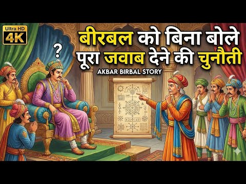 अकबर बीरबल की मजेदार न्यू || हिंदी कहानी बीरबल || को बिना बोले पूरा जवाब देने की चुनौती