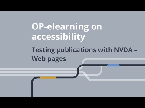 Testing publications with NVDA: Web pages