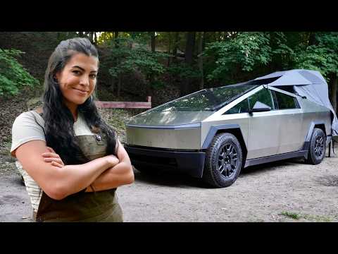 Truck Camping in the CyberTruck Basecamp