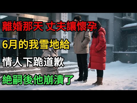 離婚那天，丈夫讓懷孕6月的我雪地給情人下跪道歉，絶嗣後他崩潰了！#一口气看完 #故事分享 #故事頻道 #小说 #正能量 #情感 #movie #爱情