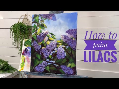 EASIEST WAY To Paint LILACS! Acrylic Tutorial
