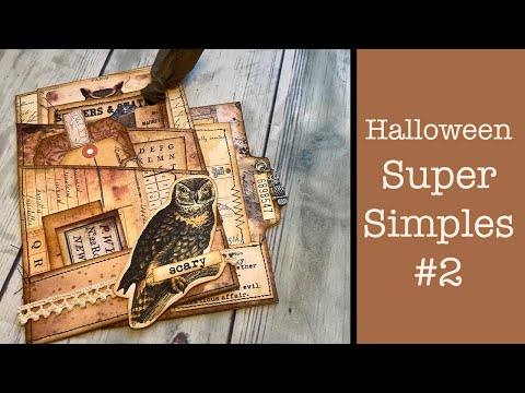 Halloween Super Simples #2 FULL Tutorial: Stacked Pocket with Hidden File Folder, Junk Journaling