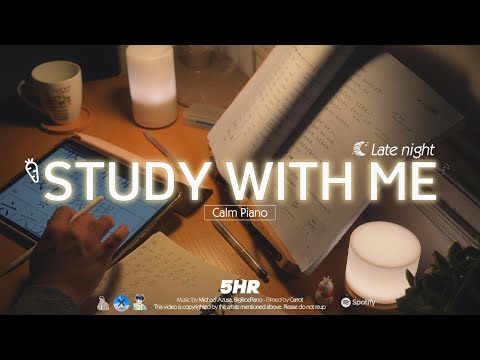 5-HOUR STUDY WITH ME | Calm Piano🎹, Rain Sounds ☔ | Pomodoro 50-10 | Late night🌙