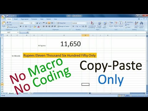 Excel Formula to convert Numbers to words in Rupees:  No Macro No Coding | SPELLNUMBER Function